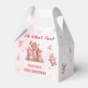 Pink Gingerbrett Weihnachten Erster Geburtstag Geschenkschachtel