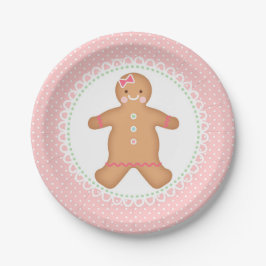Pink Gingerbrot Cookie Pappteller