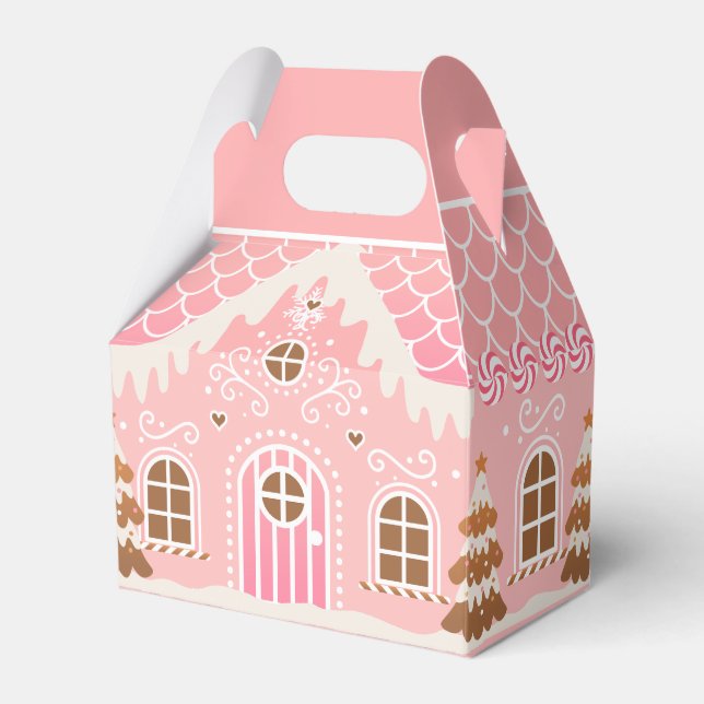 Pink Gingerbrot House Geschenkschachtel (Vorderseite)