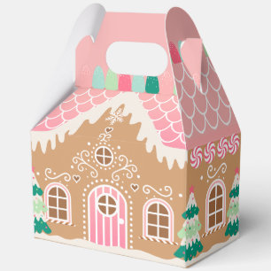 Pink Gingerbrot House LARGE Gefälligkeitsbox Geschenkschachtel