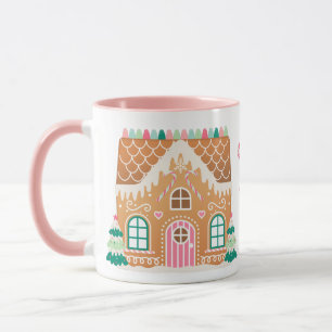 Pink Gingerbrot House Tasse