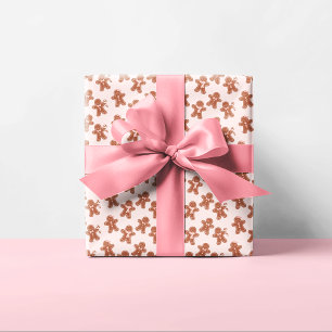 Pink Gingerbrot Weihnachten Feierliche Trendy Geschenkpapier