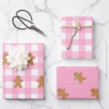 Pink Gingerbrot Wrapping Paper Set 3