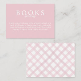 Pink Gingham Baby Showbücher für Babykarten Begleitkarte
