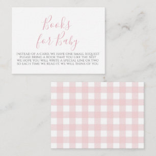 Pink Gingham Baby Showbuchkarte Begleitkarte