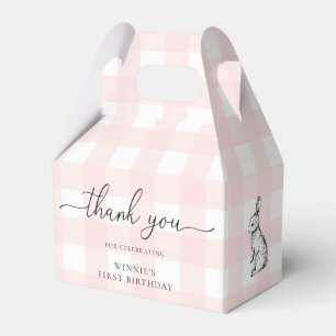 Pink Gingham Bunny Birthday Vielen Dank für Ihre U Geschenkschachtel