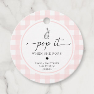 Pink Gingham Bunny Rabbit Pop Es, wenn sie Pop Geschenkanhänger