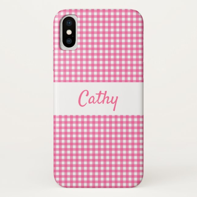 Pink Gingham Case-Mate Phone Case iPhone X (Rückseite)