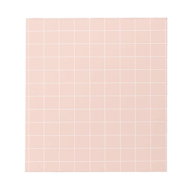 Pink Gingham Checkered Charming Stylish Stationary Notizblock (Vorderseite)