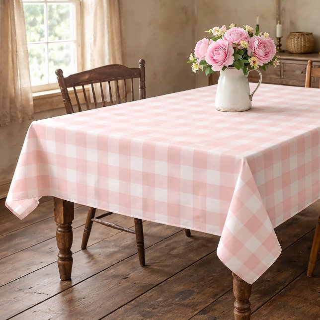 Pink Gingham Cotton Tablecloth  Tischdecke (Von Creator hochgeladen)