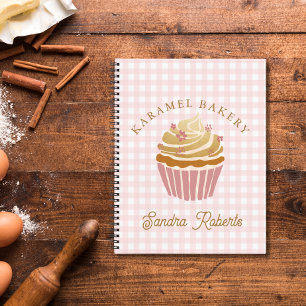 Pink Gingham Cupcake Konditor Notizbuch