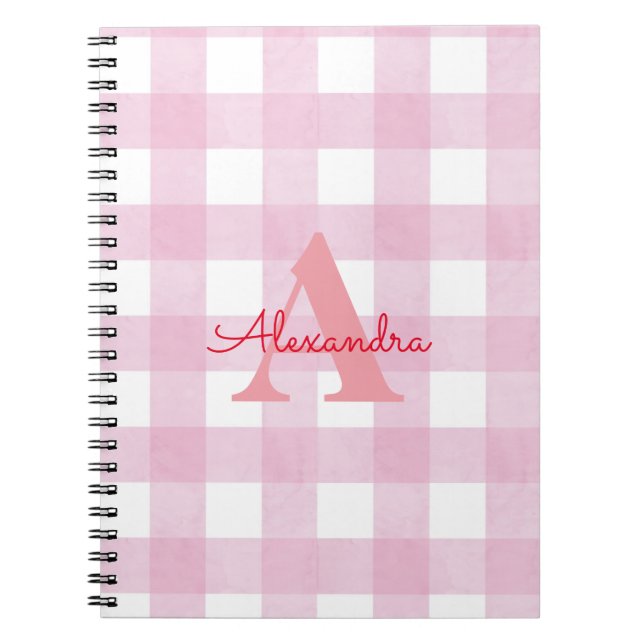Pink Gingham Decor Notizblock (Vorderseite)