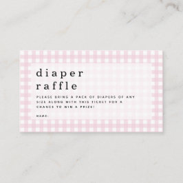 Pink Gingham Diaper Raffle Picnic Baby Dusche Begleitkarte