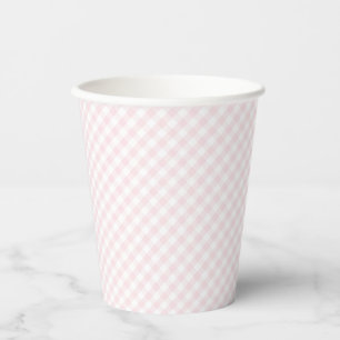 Pink Gingham einfache Baby Dusche Papiertücher Pappbecher