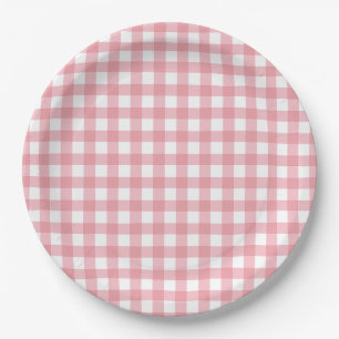 Pink Gingham Farm Geburtstag Pappteller