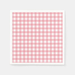 Pink Gingham Farm Geburtstag Serviette