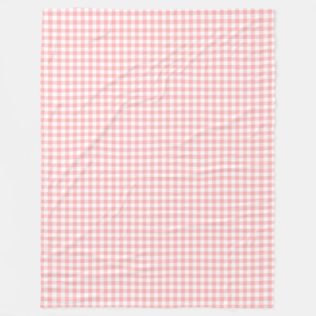 Pink Gingham Fleecedecke (Vorderseite)