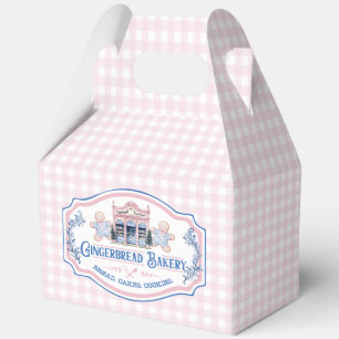 Pink Gingham Gingerbrot Bäckerei Geschenkschachtel