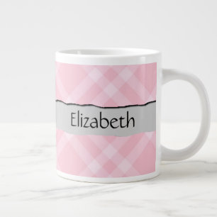 Pink Gingham, Gingham Pattern, Ihr Name Jumbo-Tasse