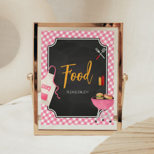 Pink Gingham GRILLEN Baby Showfood Poster