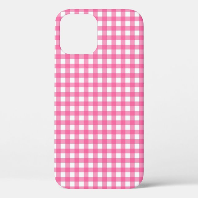 Pink Gingham iPhone Case (Rückseite)