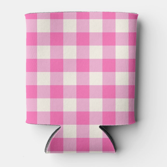 Pink Gingham Kariert Cotattcore Dosenkühler (Vorderseite)