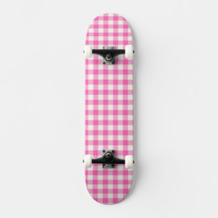 Pink Gingham Kariert Cotattcore Skateboard