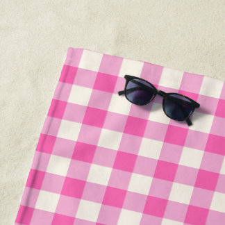 Pink Gingham Kariert Cotattcore Strandtuch