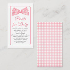 Pink Gingham Karo Bow Baby Showbücher für Baby Begleitkarte
