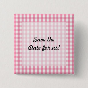 Pink Gingham Karo Pattern Button