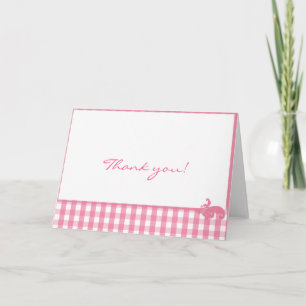Pink Gingham Karo Pattern Dankeskarte