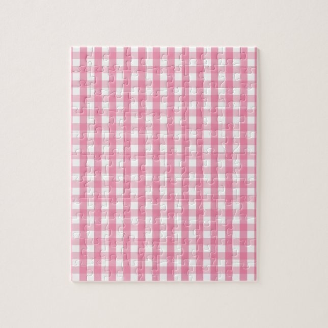 Pink Gingham Karo Pattern Puzzle (Vertikal)