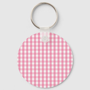 Pink Gingham Karo Pattern Schlüsselanhänger