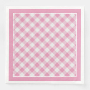 Pink Gingham Karos Muster für Jeder Anlass Serviette