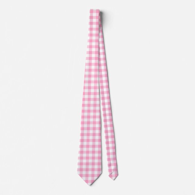 Pink Gingham Krawatte (Vorderseite)