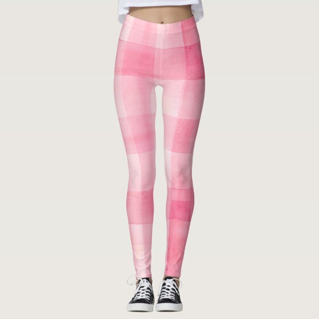 Pink Gingham Leggings (Vorderseite)