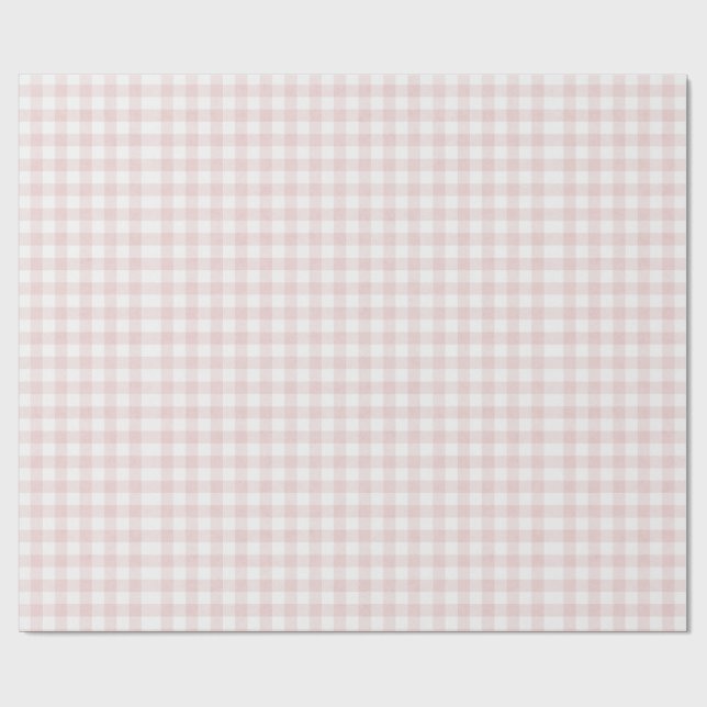 Pink Gingham Mädchenparty Geschenkpapier (Flach)