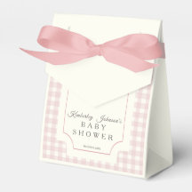 Pink Gingham mit Bow Baby Dusche