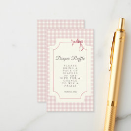 Pink Gingham mit Bow Baby Duwer Windelwanne Begleitkarte