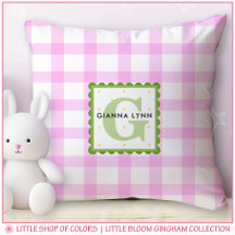 Pink Gingham Monogram, individuell einstellbar