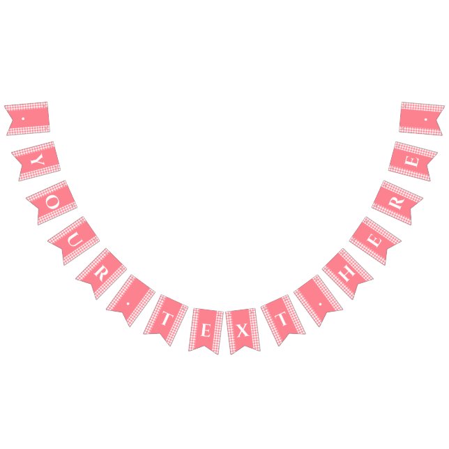Pink Gingham Monogram Picnunting Banner (Alle)