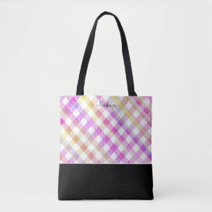 Pink-Gingham-Muster mit Monogramm