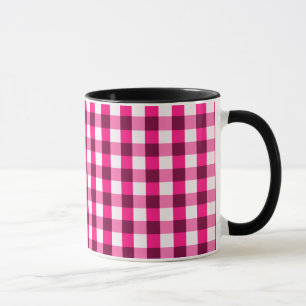 Pink-Gingham-Muster Tasse