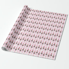 Pink Gingham Nutcracker Ballet Weihnachten Geschenkpapier