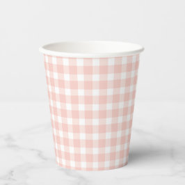 Pink Gingham Paper Cups Pappbecher