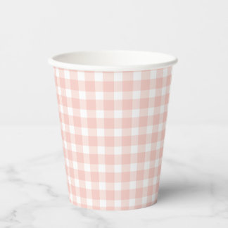 Pink Gingham Paper Cups Pappbecher