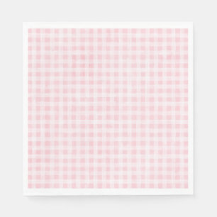 Pink Gingham Party Napkins Serviette
