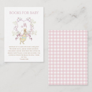 Pink Gingham Peter die Rabbit Baby Showbücher Begleitkarte
