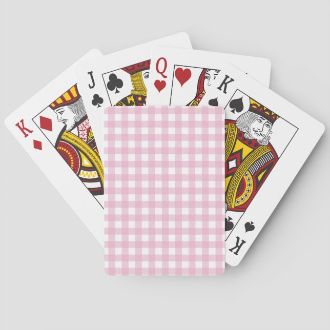 Pink Gingham Playing Deck of Cards Spielkarten (Rückseite)