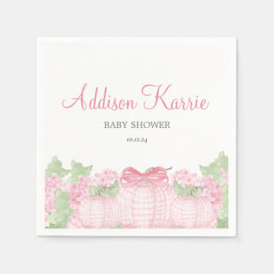 Pink Gingham Pumpkin Baby Dusche Napkins Serviette